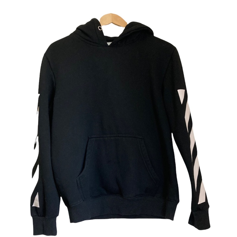 AUTHENTIC Off-White Hoodie SIZE Large L Pre-owned Black White 2013